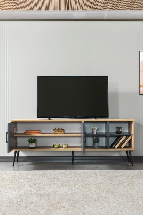 Hanah Home Şile 3609 Soporte para TV Roble Zafiro y Antracita Hanah Home Şile 3609 Soporte para TV Roble Zafiro y Antracita